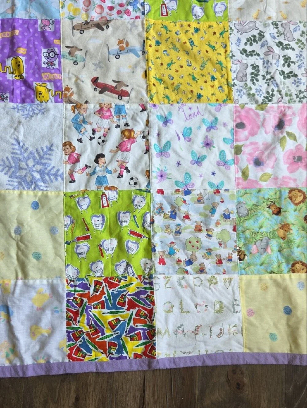 Handmade Patchwork Baby Quilt  45 In X 45 In